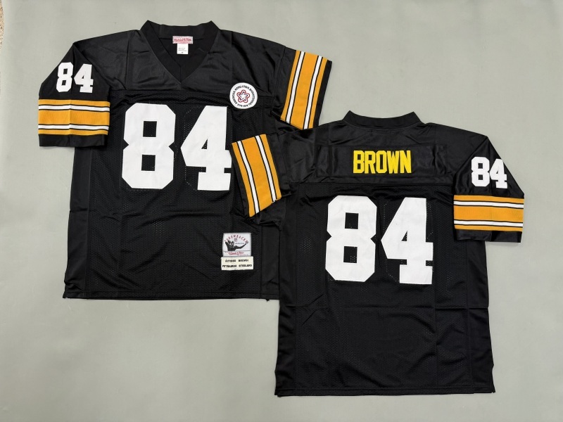 Men 2025 Pittsburgh Steelers #84 Brown black Throwback Limited NFL Jersey style 003->pittsburgh steelers->NFL Jersey